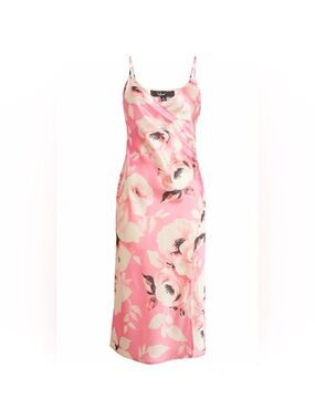 Lulus-Floral Pink Slipdress- size XS-Garden Sweatheart style-NWT-Retail $89